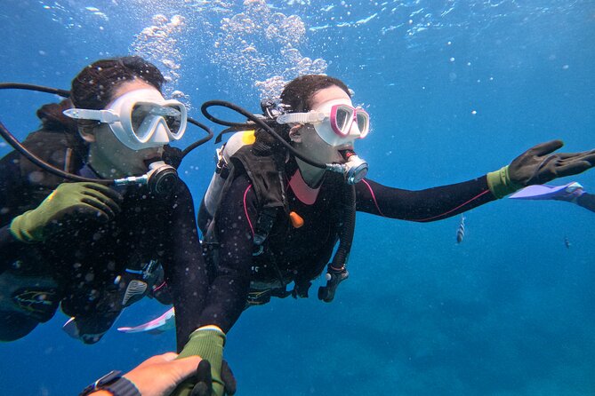 Boat entry diving at the Blue Cave in Onna Village, Okinawa! - Boat ride to the Blue Cave: where timing meets sea conditions