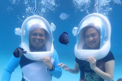 Boracay Helmet Diving - Step-by-step: ladder down to the ocean floor