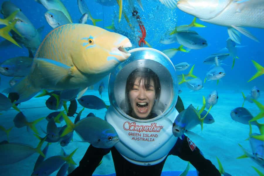 Cairns: Green Island and Seawalker Helmet Dive Combo - Reef viewing choices: glass-bottom comfort vs beach snorkeling