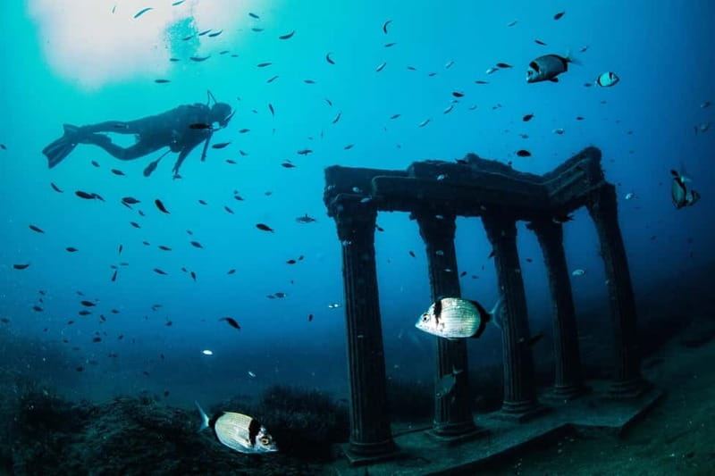 City of Side: Scuba Diving Underwater Museum with Pickup - The boat lunch in the middle: simple food, good timing