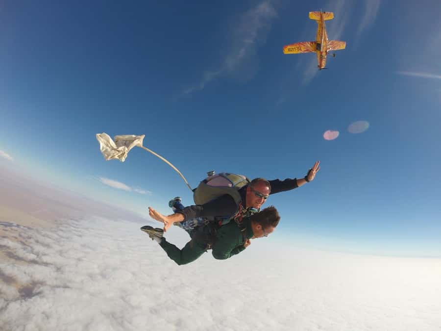 From Swakopmund: Tandem Sky Diving - The 15-minute scenic flight: where the Namib Desert turns into a view you can’t forget