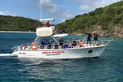 Private Full Day Guided Snorkeling or Diving Charter in St Thomas - Picking your reef plan with the captain on the water