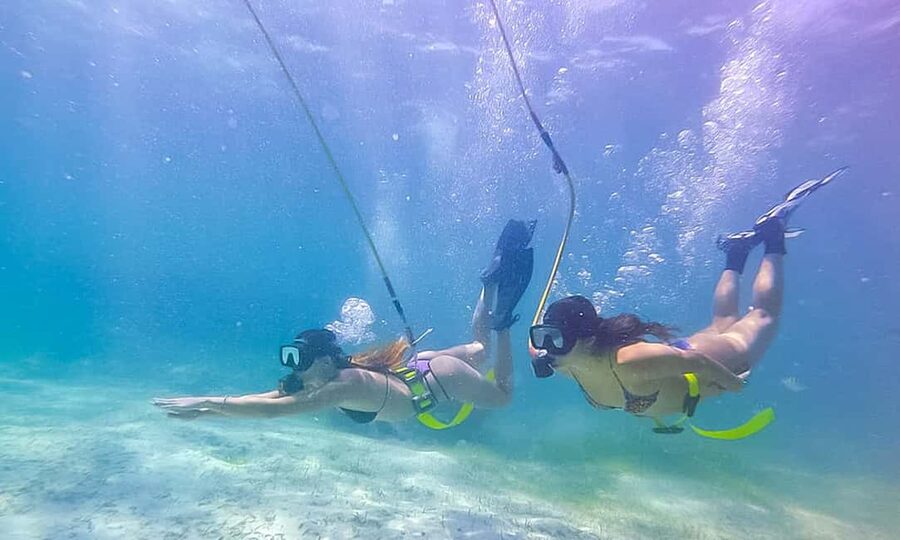 Punta Cana: Guided Power Dive Adventure - Entering the warm-water natural pools with instructor help
