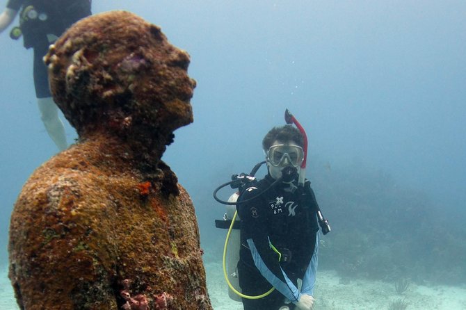 Scuba diving at MUSA the underwater museum for certified divers - Tank Two at Manchones Reef: Statues Meet Reef Life