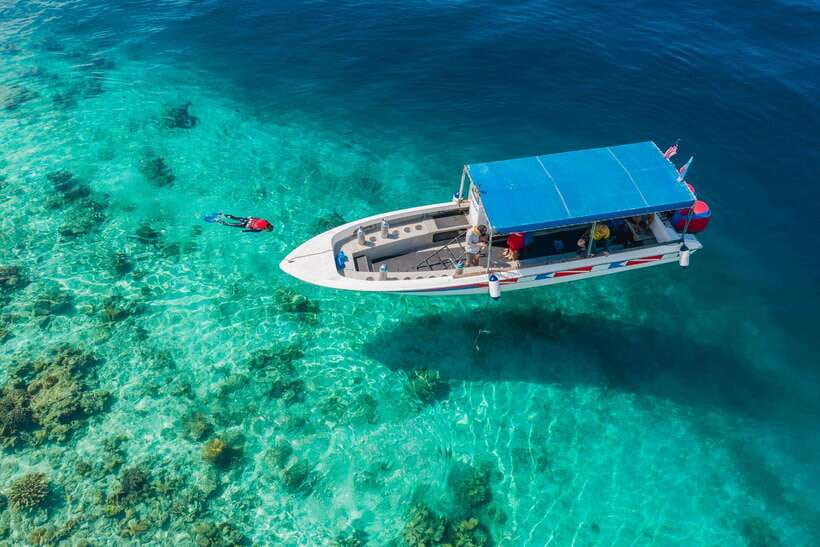 Semporna: Mabul and Kapalai Trip in Snorkel or Dive & Lunch - Kapalai Island Bay: blue water, reef colors, and turtle odds