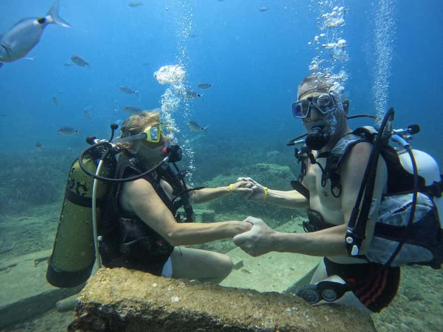 Side: Scuba Diving with Expert Diving Option - Two underwater sites chosen on the day: Standard vs Expert option