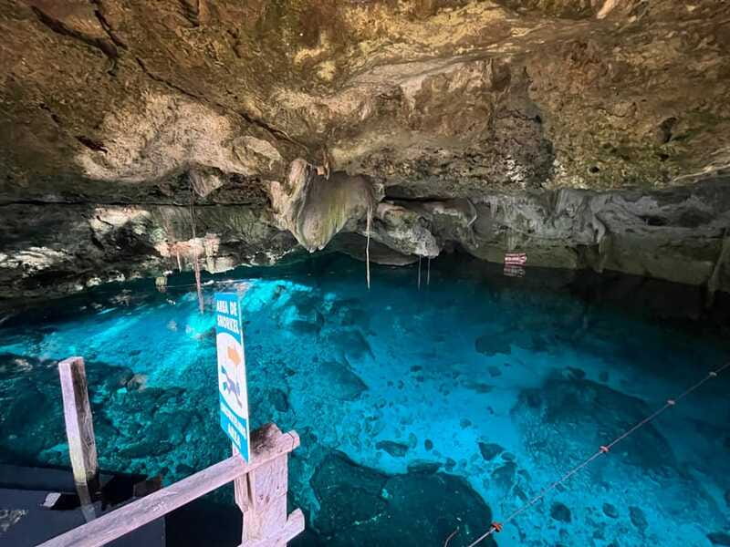 Tulum: Dos Ojos Cenote 2 Scuba Dives with Transfer Option - First underwater session: bright caverns, formations, and light rays