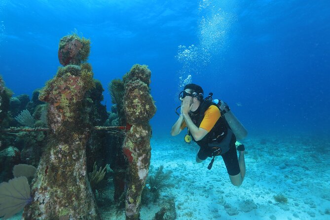 Two Tanks Scuba Diving for Beginners in Cancun - The Two Stops: MUSA Museum Statues Then Manchones Reef Wildlife